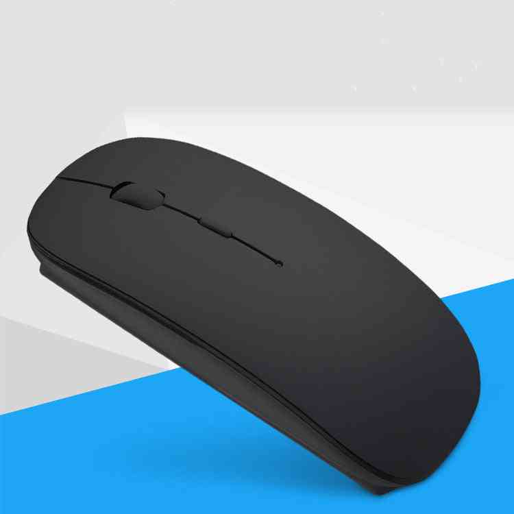 Sleek black wireless mouse with a minimalist design, ideal for pairing with the LEING FST Virtual Laser Keyboard Bluetooth Projector.