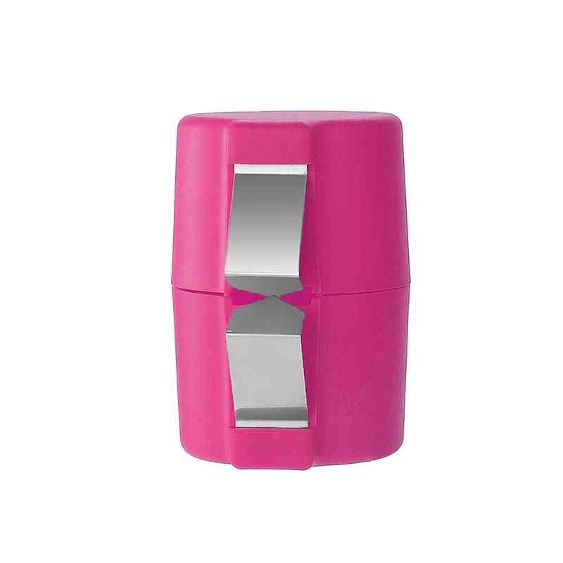 Pink egg opener with a sharp stainless steel blade for clean and precise egg cracking. Compact and easy to use for kitchen convenience.